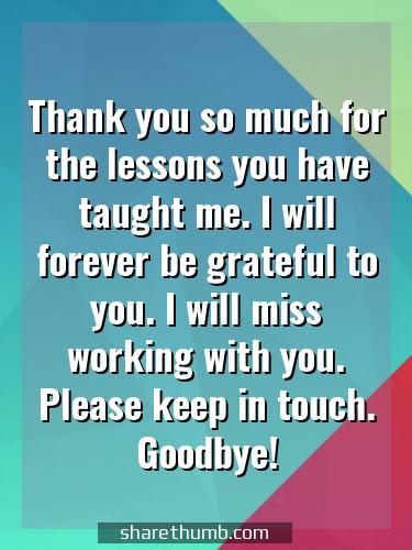 saying goodbye to colleagues message